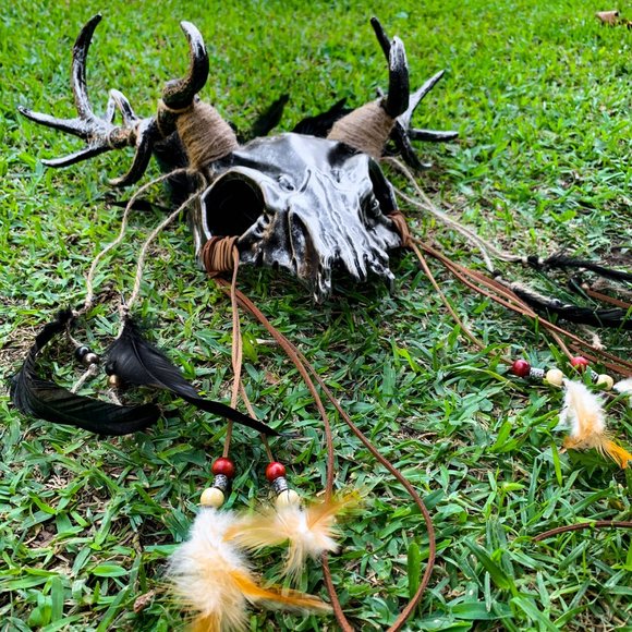 Animal Face Devil Skull Silver Deer Horn Masquerade Halloween Party Costume Mask - Picture 5 of 5